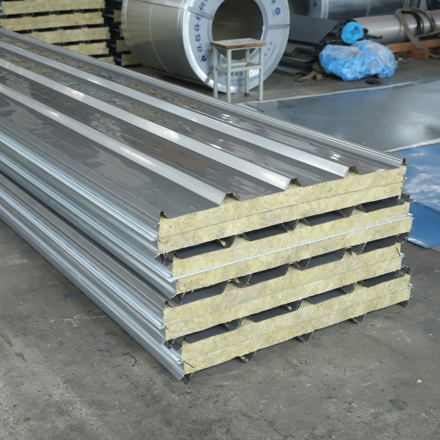 Stainless Steel Rock Wool Sandwich Modern Eco-friendly Lightweight High Strength Easy Installation Construction Temporary Prefab