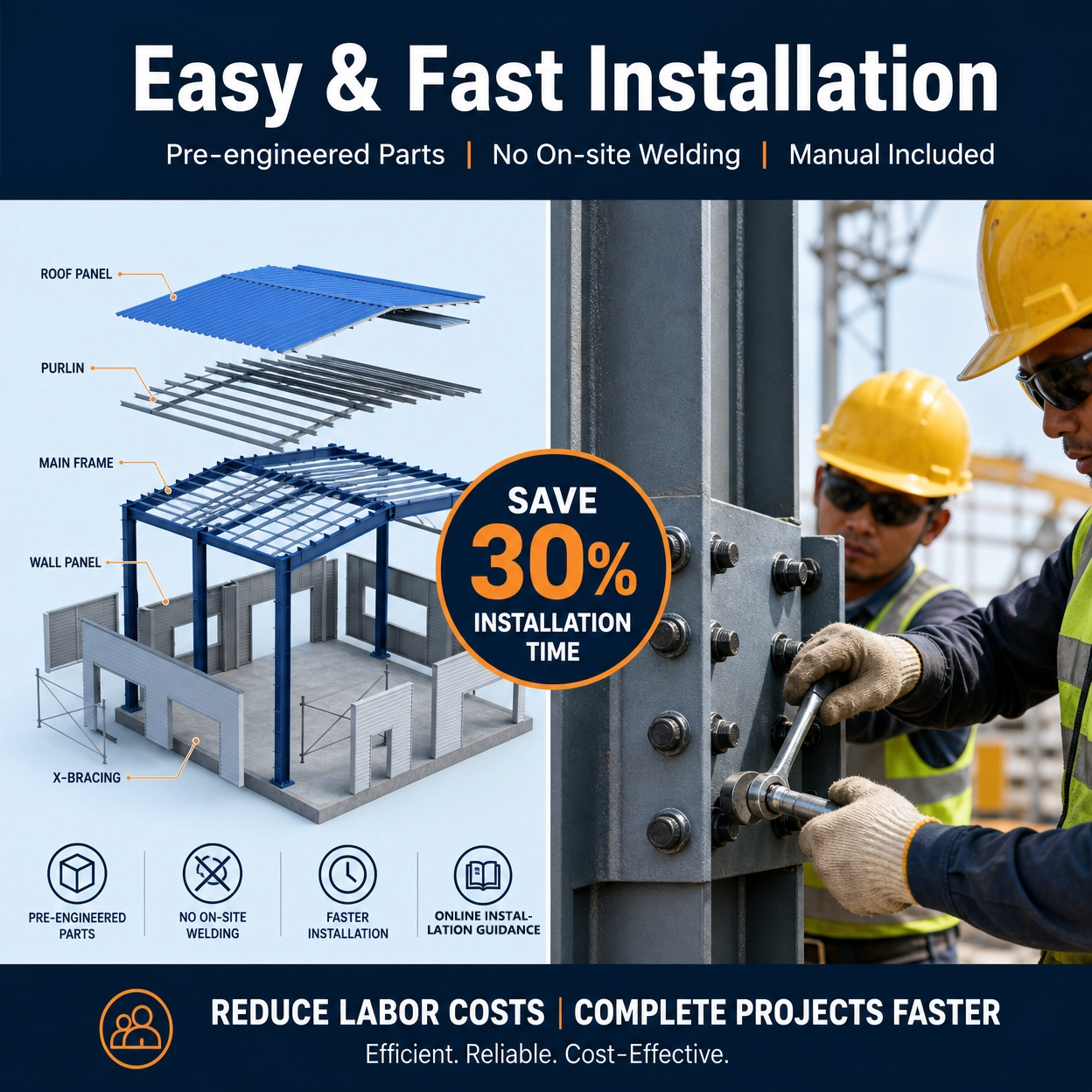 Metal Prefabricated Steel Structure Building Materials Warehouse Steel Warehouse Building for Sale