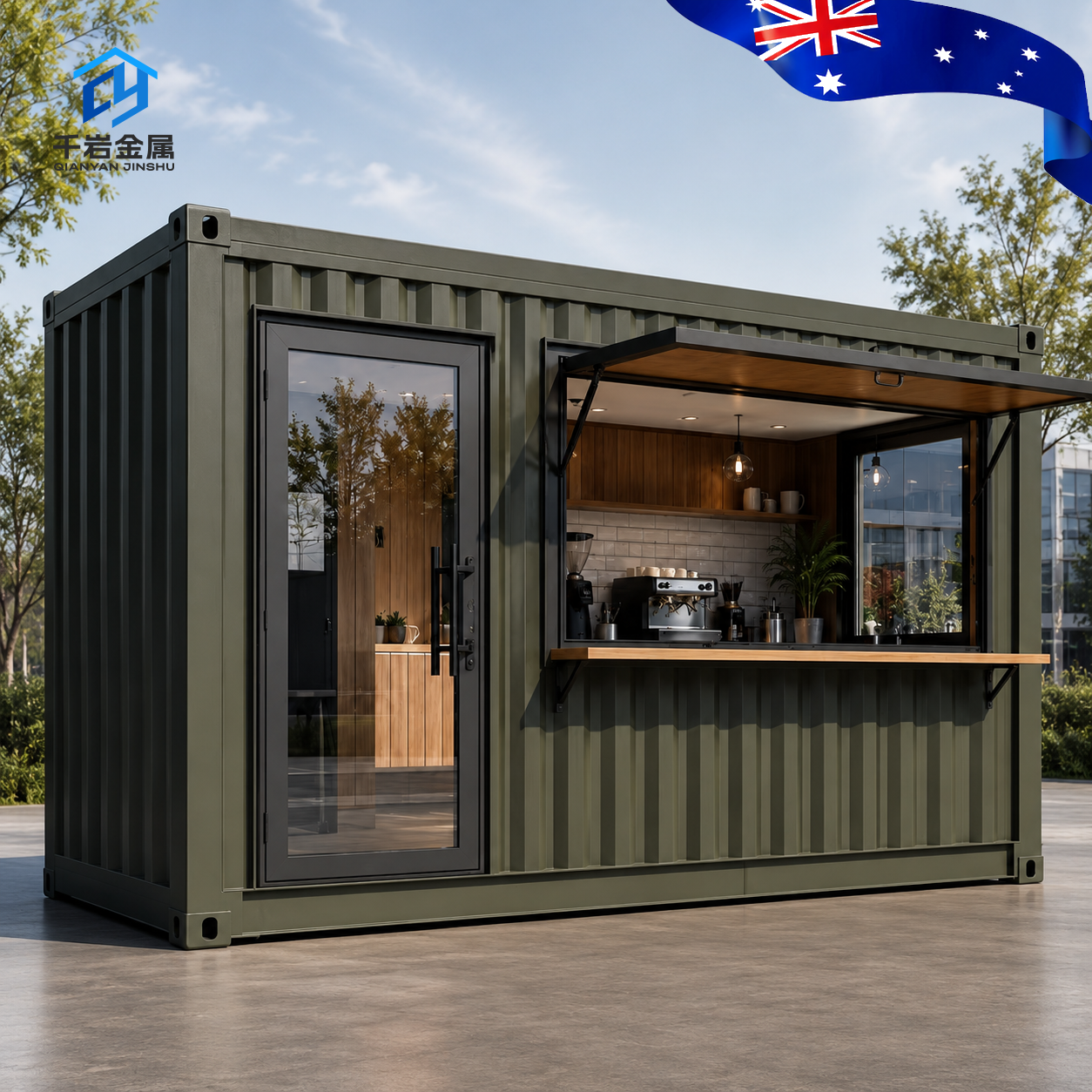 Customizable Durable Steel Mobile Bar Container House Outdoor Coffee Shop Retail Kiosk Vendor Cabin for Events