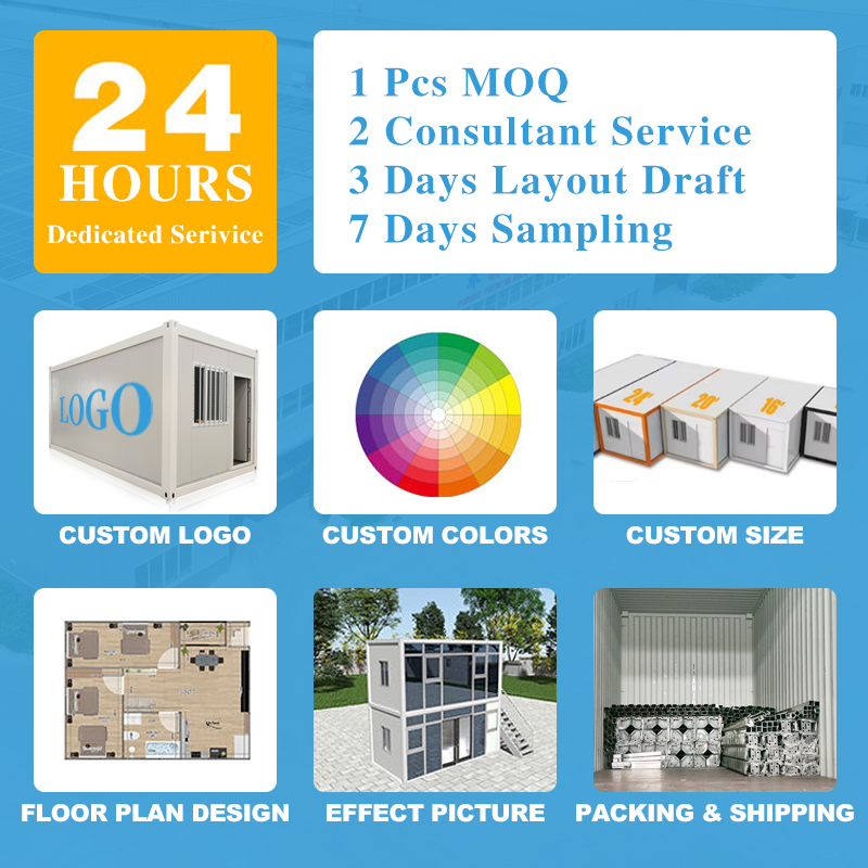 Flat Pack Duplex Portable Modular Home Mobile Steel Frame Tiny Prefab Container House for Mining Camp Office Accommodation