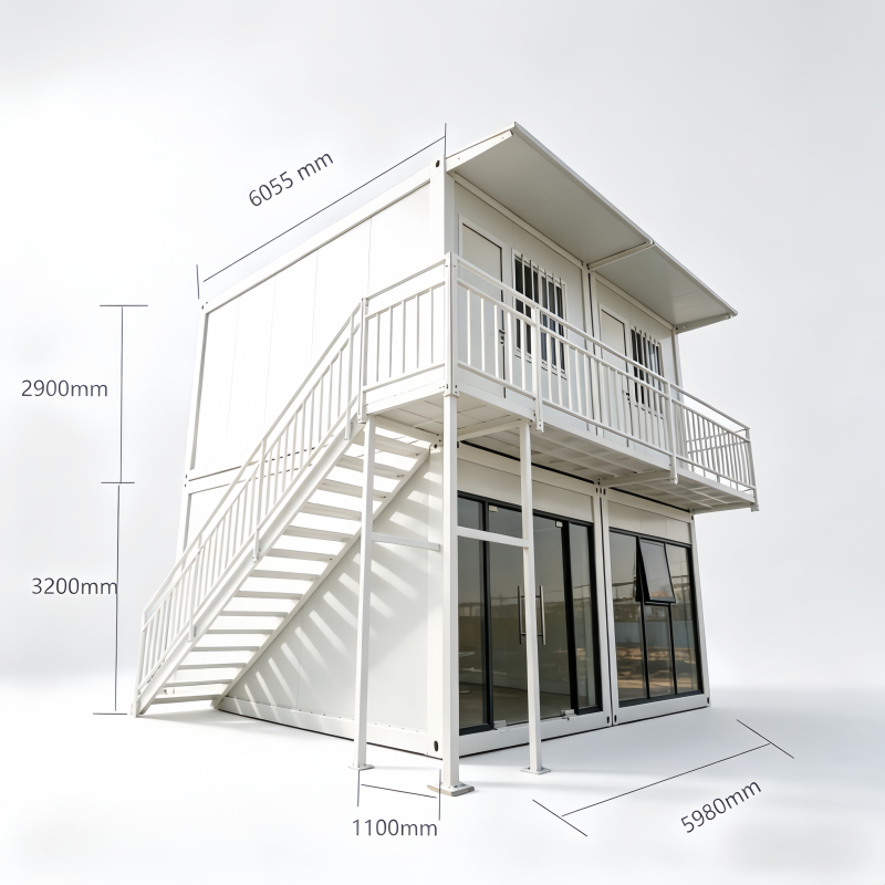 2-Story Detachable Container Office Customizable Open-Plan Modular Workspace Modular Prefab Store for Art &amp; Creative Parks
