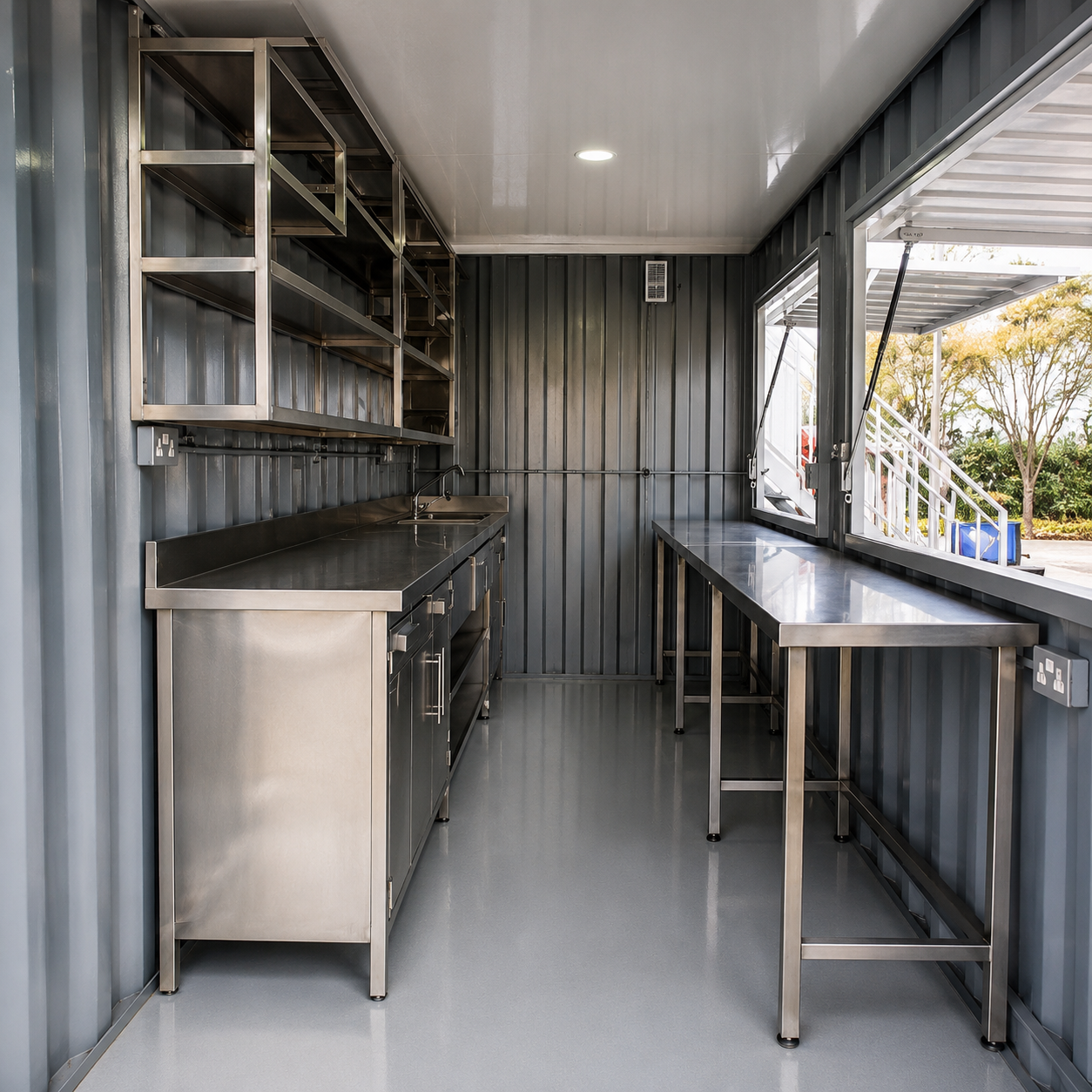 Customizable Durable Steel Mobile Bar Container House Outdoor Coffee Shop Retail Kiosk Vendor Cabin for Events