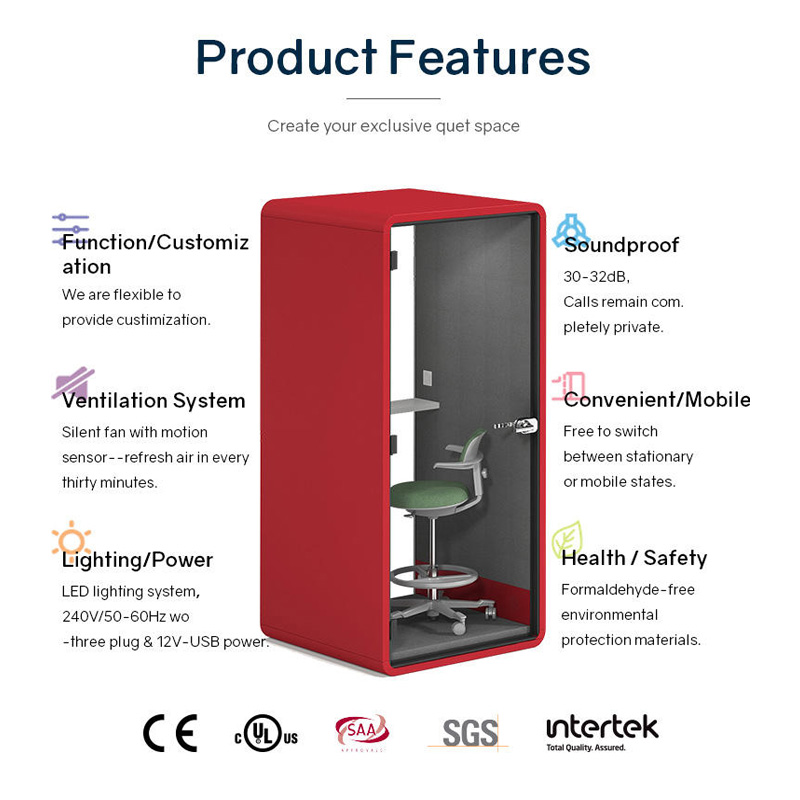 Modern Meeting Booth Cabin Working Pod Soundproof Office Phone Booth Soundproof Cabin
