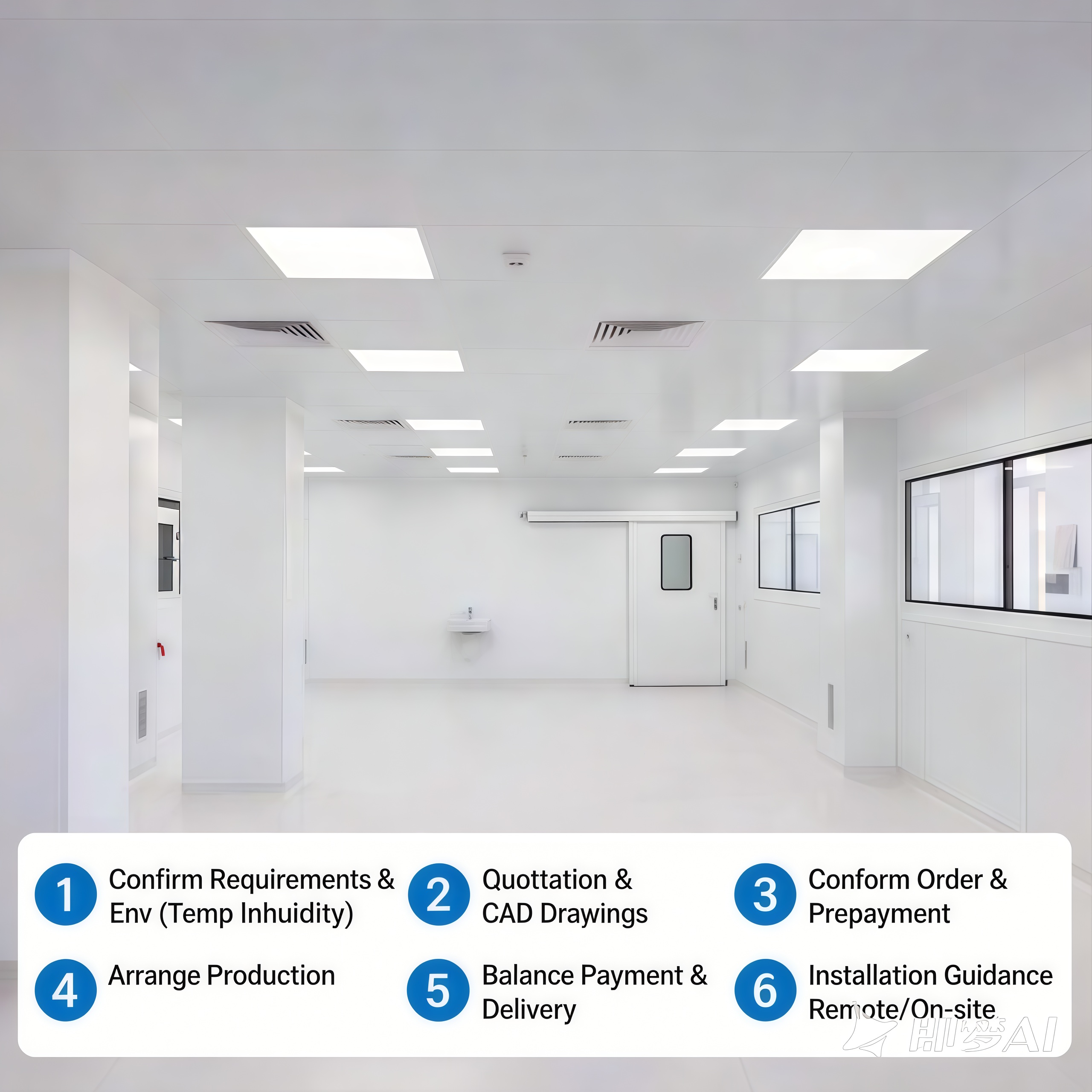 New Clean Room Lab Factory Dust-Free ISO 5-8 Level Prefabricated Clean Room