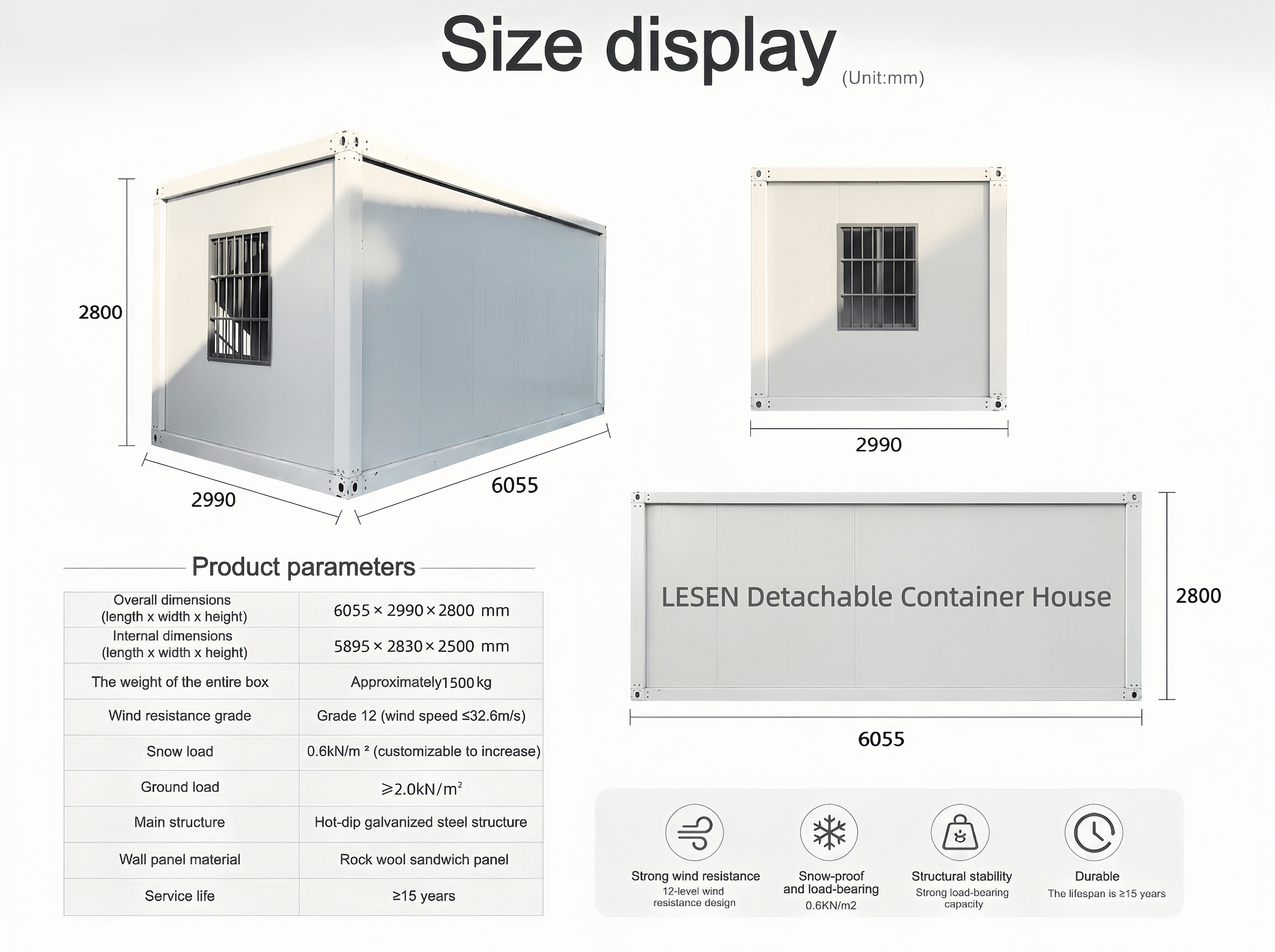 2-Story Detachable Container Dormitory Prefab Modular Worker Housing for Construction Site Fast-Install Site Worker Housing