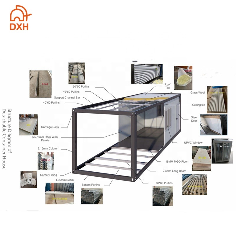 Prefabricated Prefab Container House-Modern Durable Mall Hospital Shop Warehouse &amp; Camp Use Buildings