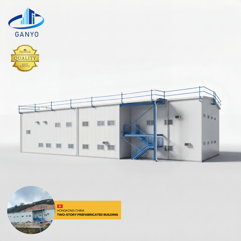 Steel Frame Two-Story Prefabricated Building Modular Structure for Office, Dormitory and Commercial Use