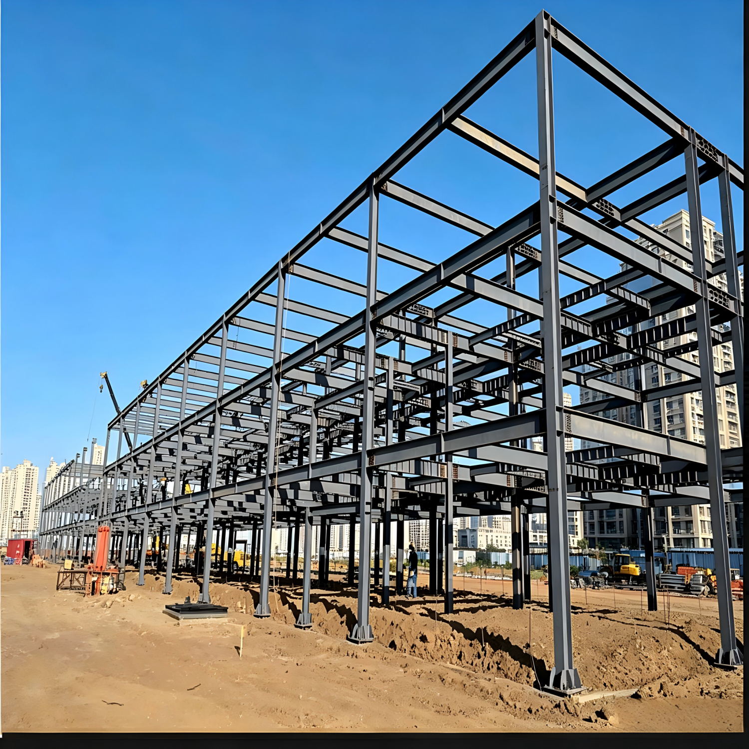 Modern Prefab Steel Structure Multi Floor Commercial Building For Office School Hotel Worker Dormitory Online Technical Support