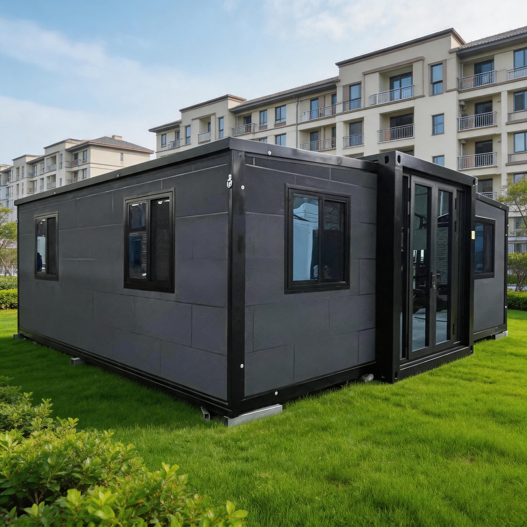 Large Space Expandable Container House Durable Steel Prefab 20ft 40ft Expandable Container House for Temporary Living and Office