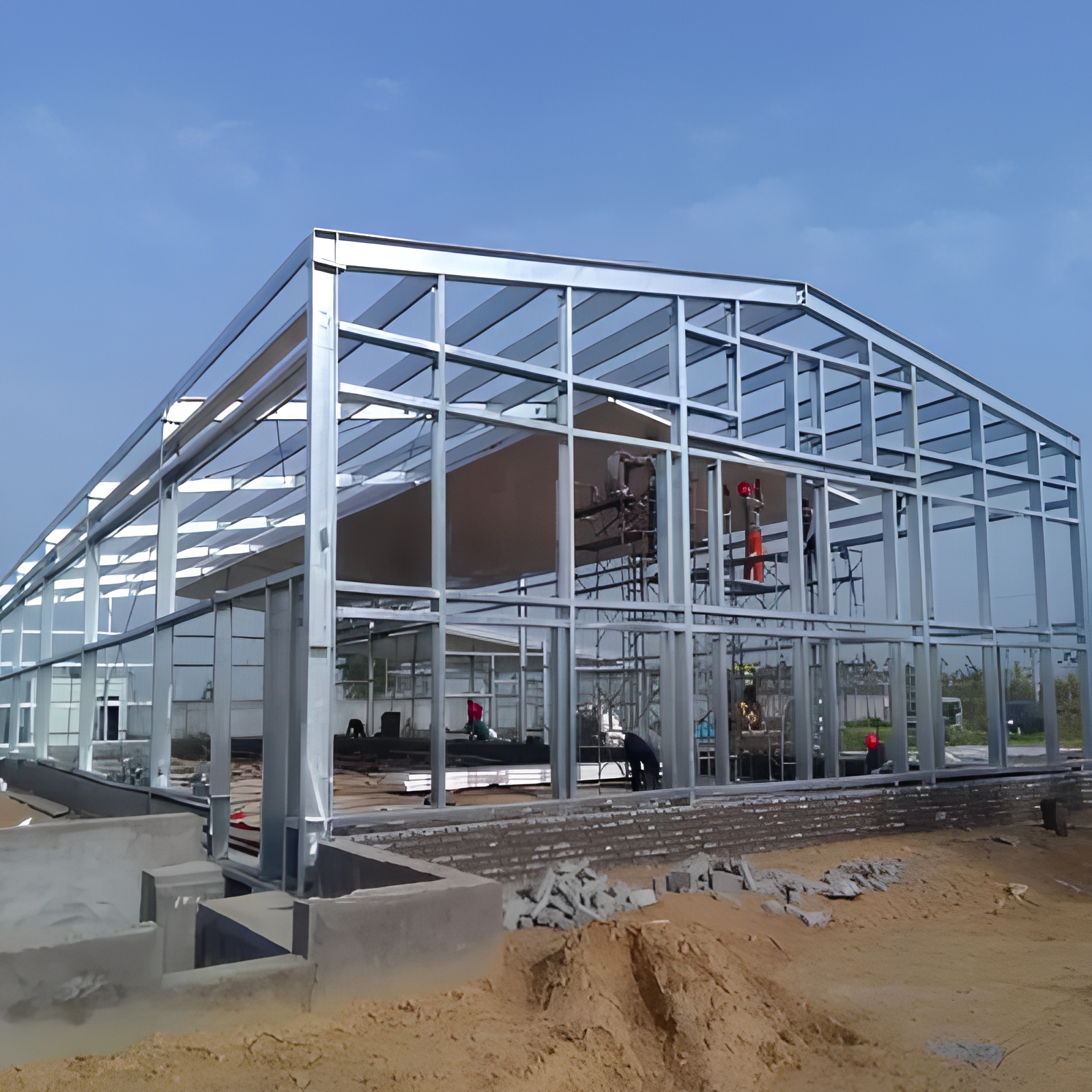 Modular Steel Prefab Building Solid Metal Structure Farm Storage Shed Workshops &amp; Plants Warehouse Structure