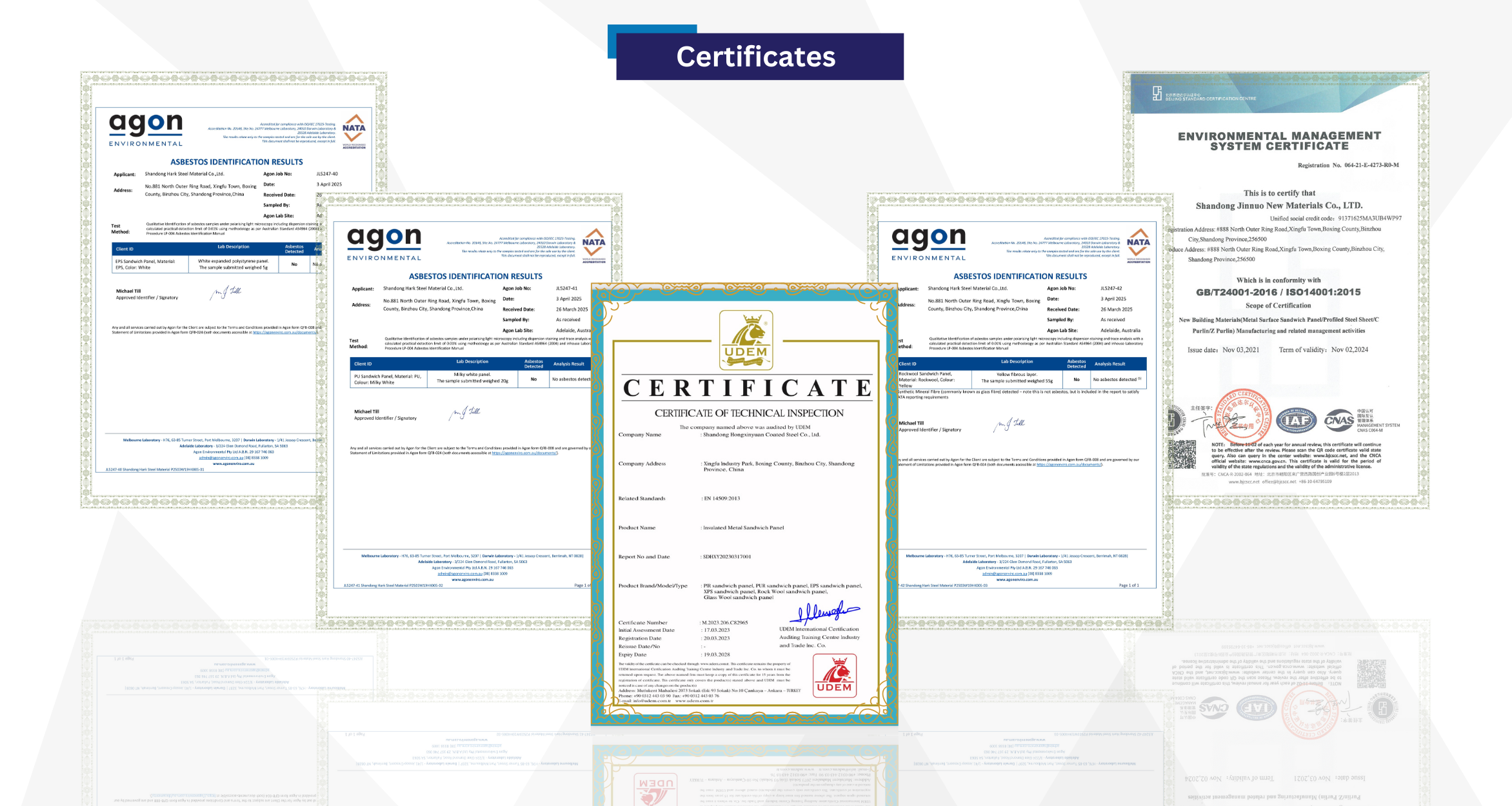 Certificates