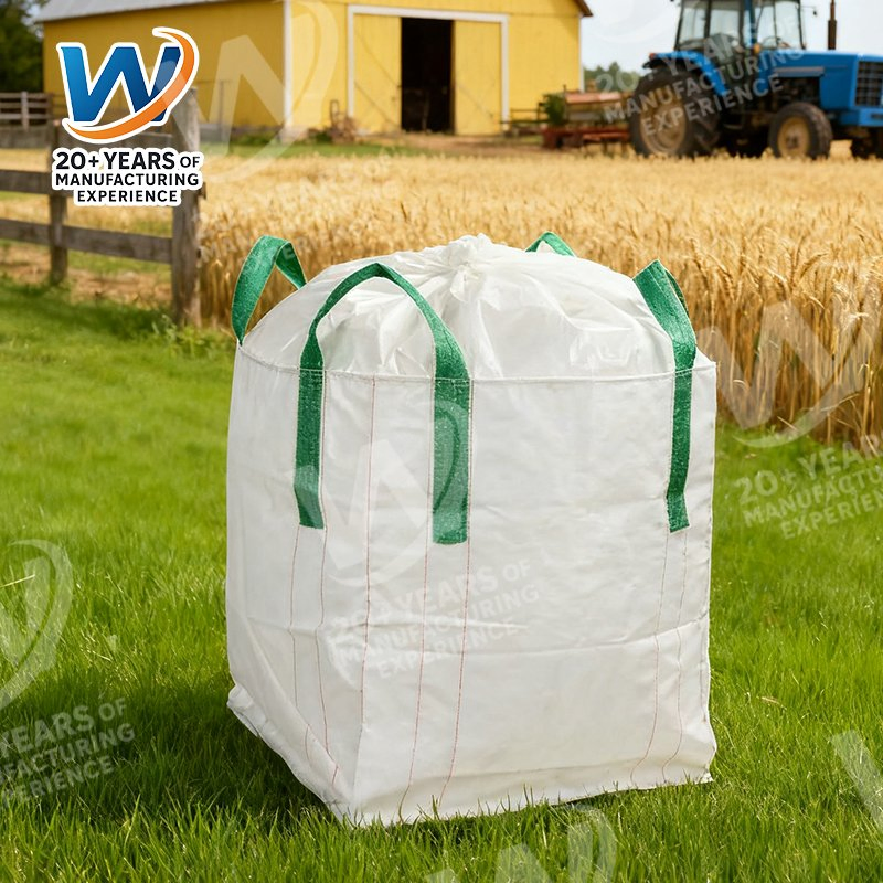 China Factory500kg a 2000kg 1 a 2 Toneladas de PP Woven Embalagem de Envio Saco Jumbo FIBC Saco Grande com Recurso Respirável para Armazenamento de Material Transporte de Areia