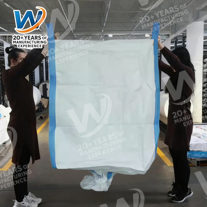 China Factory500kg a 2000kg 1 a 2 Toneladas de PP Woven Embalagem de Envio Saco Jumbo FIBC Saco Grande com Recurso Respirável para Armazenamento de Material Transporte de Areia