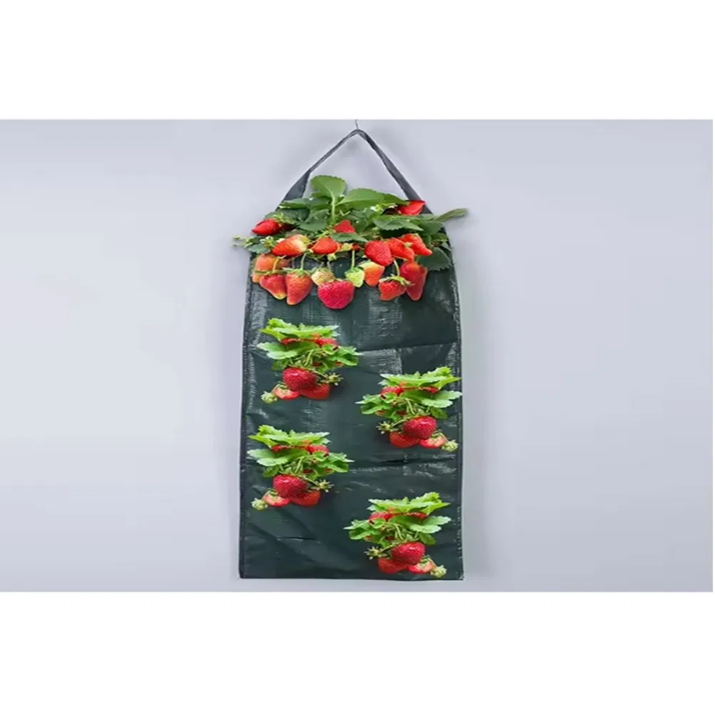 Saco de Cultivo para Jardim Suspenso, Durável em Plástico PP, Saco de Cultivo para Morangos, Novo Design em Tecido Trançado para Crescimento de Plantas