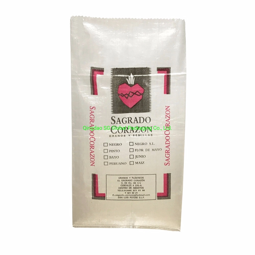 Embalagem Laminada de Polipropileno BOPP da Fábrica SGS Grs 25kg 50kg Saco de Embalagem de Grãos Arroz Batata Farinha Açúcar Fertilizante Semente Ração Milho Saco Woven PP Transparente