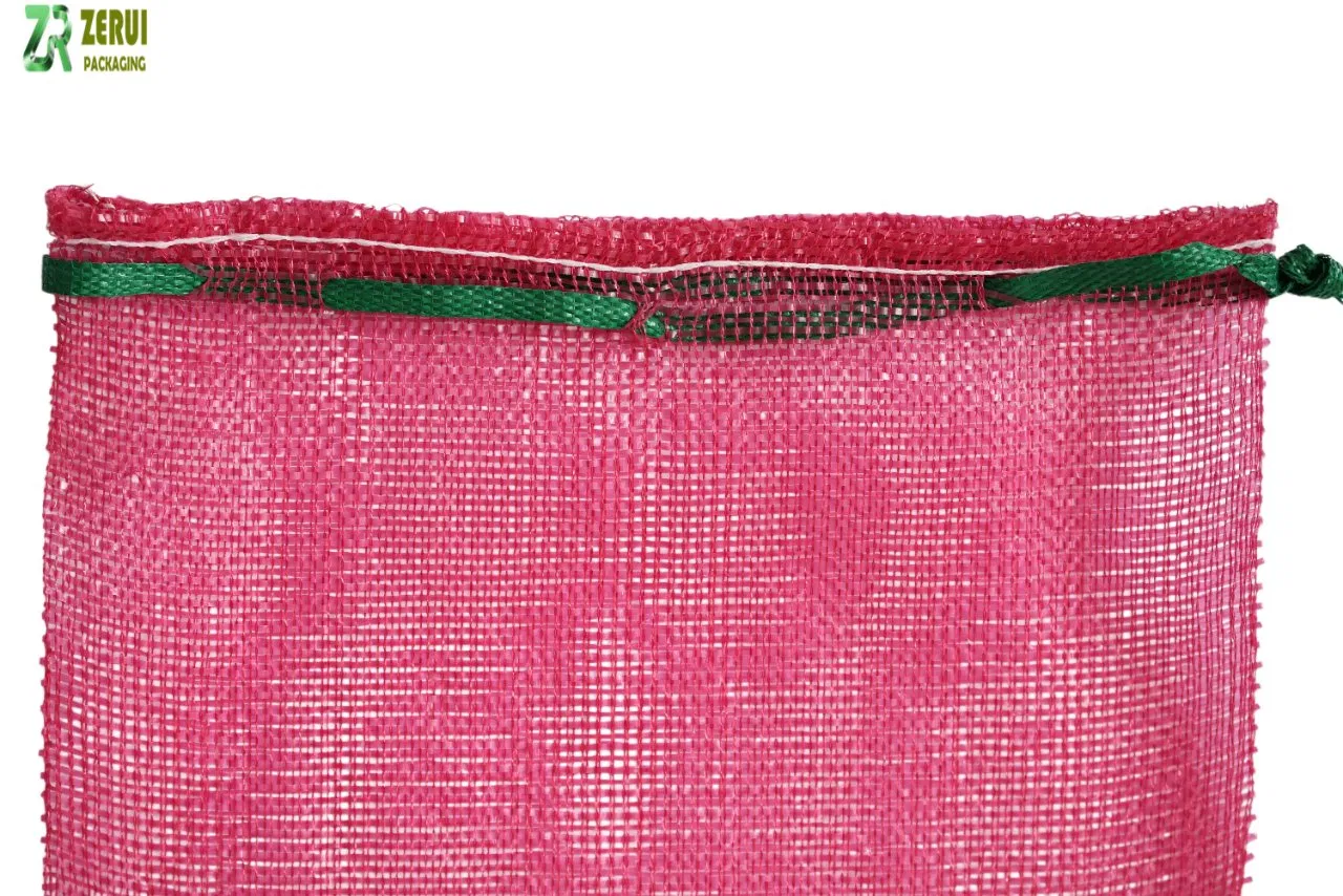 Fabricar Saco de Malha Tubular com Cordão Saco de Malha de PP para Frutas e Legumes Cebola Batata Alho Lenha Sacos de Malha Leno para Sabão