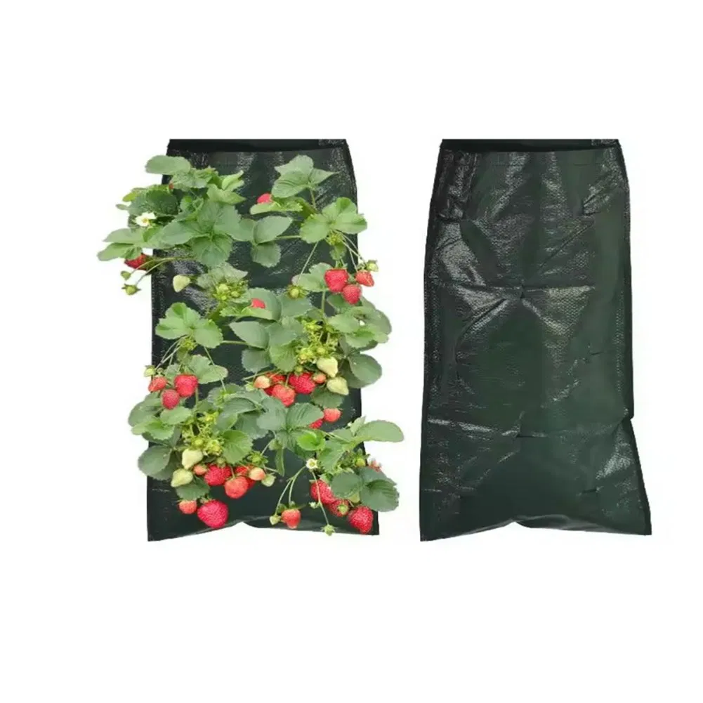 Saco de Cultivo para Jardim Suspenso, Durável em Plástico PP, Saco de Cultivo para Morangos, Novo Design em Tecido Trançado para Crescimento de Plantas