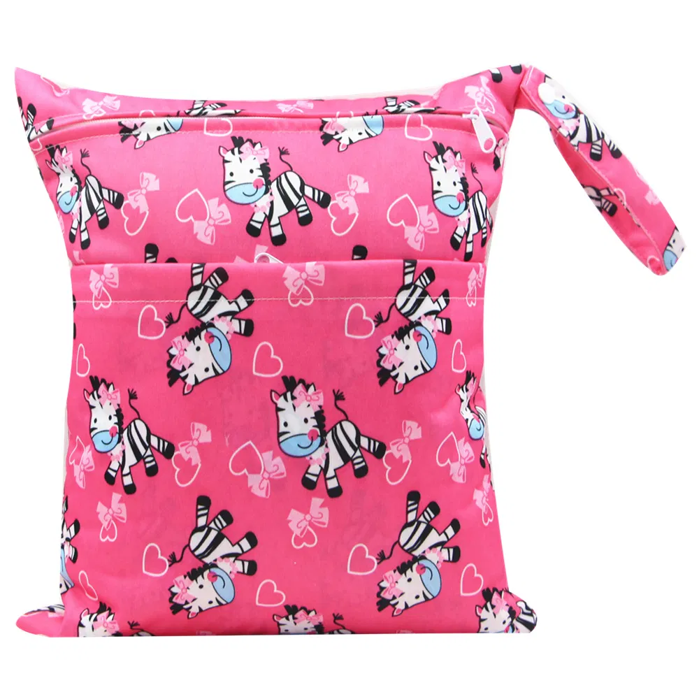 Duas Bolsas Impermeáveis com Zíper para Fraldas de Pano de Bebê, Bolsas de Viagem Laváveis