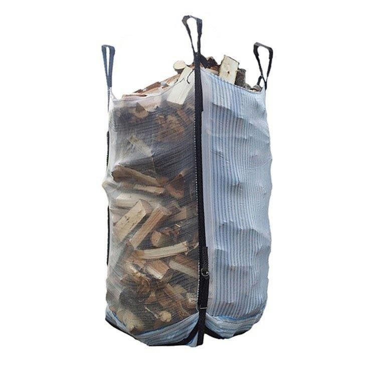 Saco a Granel de Madeira para Lareira com Malha Ventilada Personalizada 1000kg 1mt 2 Toneladas Jumbo Respirável