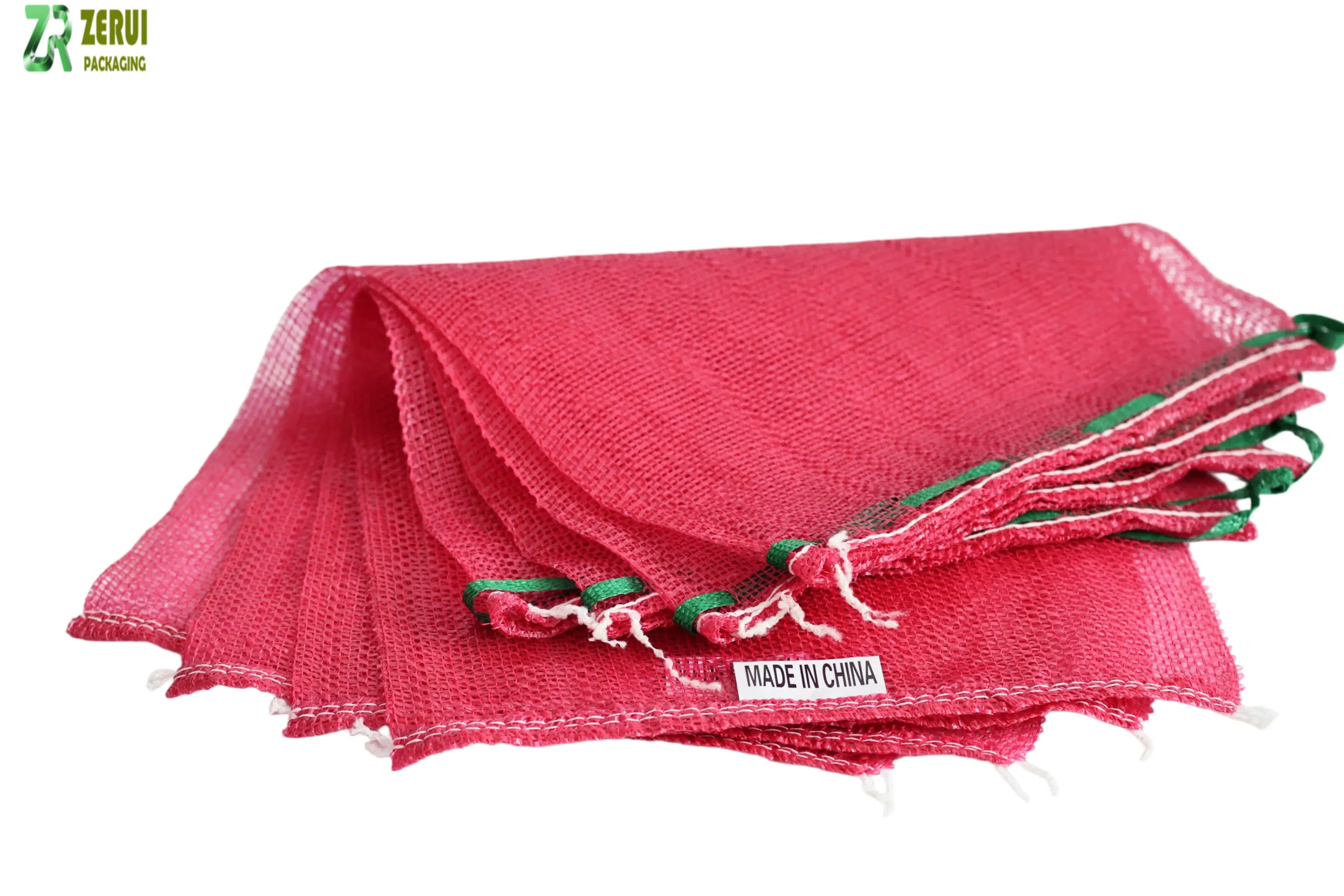 Fabricar Saco de Malha Tubular com Cordão Saco de Malha de PP para Frutas e Legumes Cebola Batata Alho Lenha Sacos de Malha Leno para Sabão