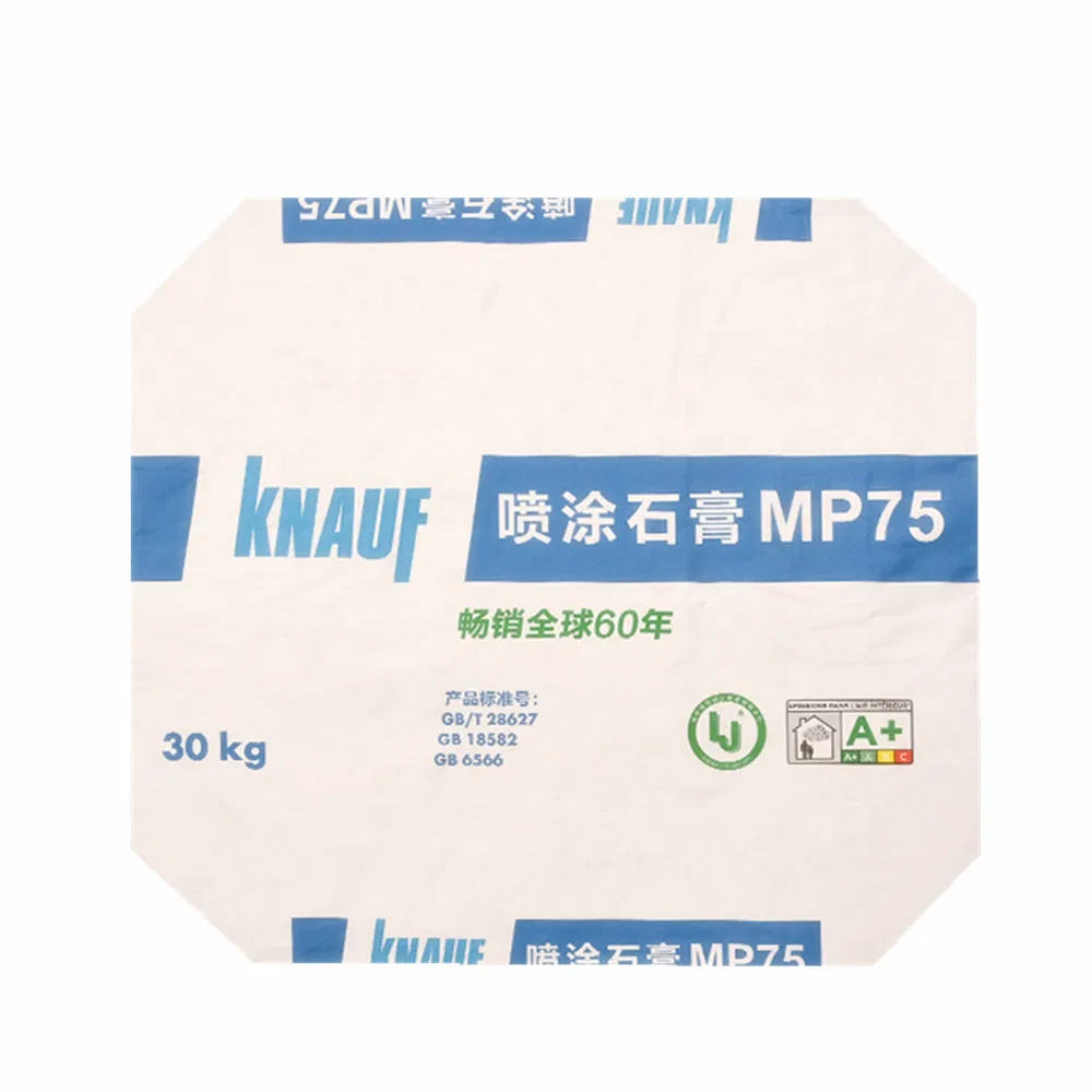 Bolsas de cimento de papel kraft personalizadas com válvula para fertilizantes químicos, ração, farinha e cimento branco, embalagem de bolsa de válvula de polipropileno