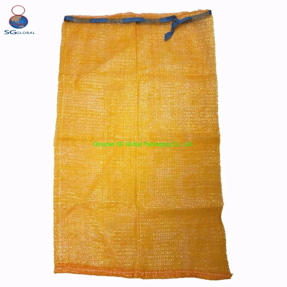 Fabricante aprovado pela SGS CE de embalagens plásticas fortes para frutas e vegetais, saco de rede de malha com cordão de PP Leno