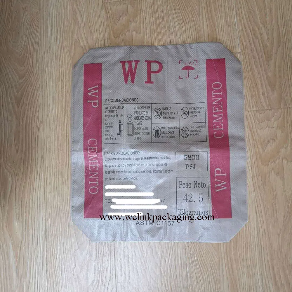 Saco de Válvula Material Woven PP Sacos Impressos em Cores BOPP Saco Bobbin Ffs