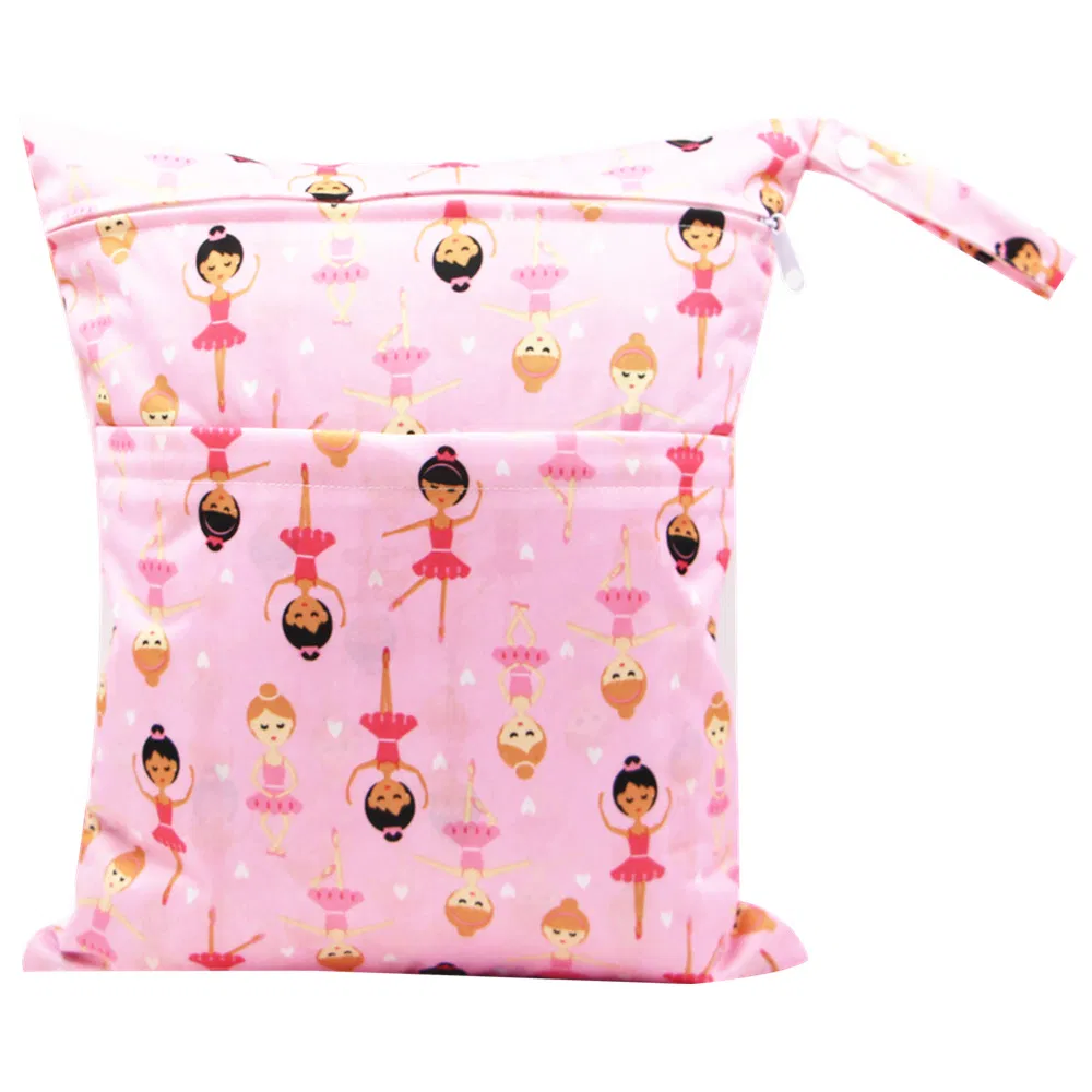 Duas Bolsas Impermeáveis com Zíper para Fraldas de Pano de Bebê, Bolsas de Viagem Laváveis