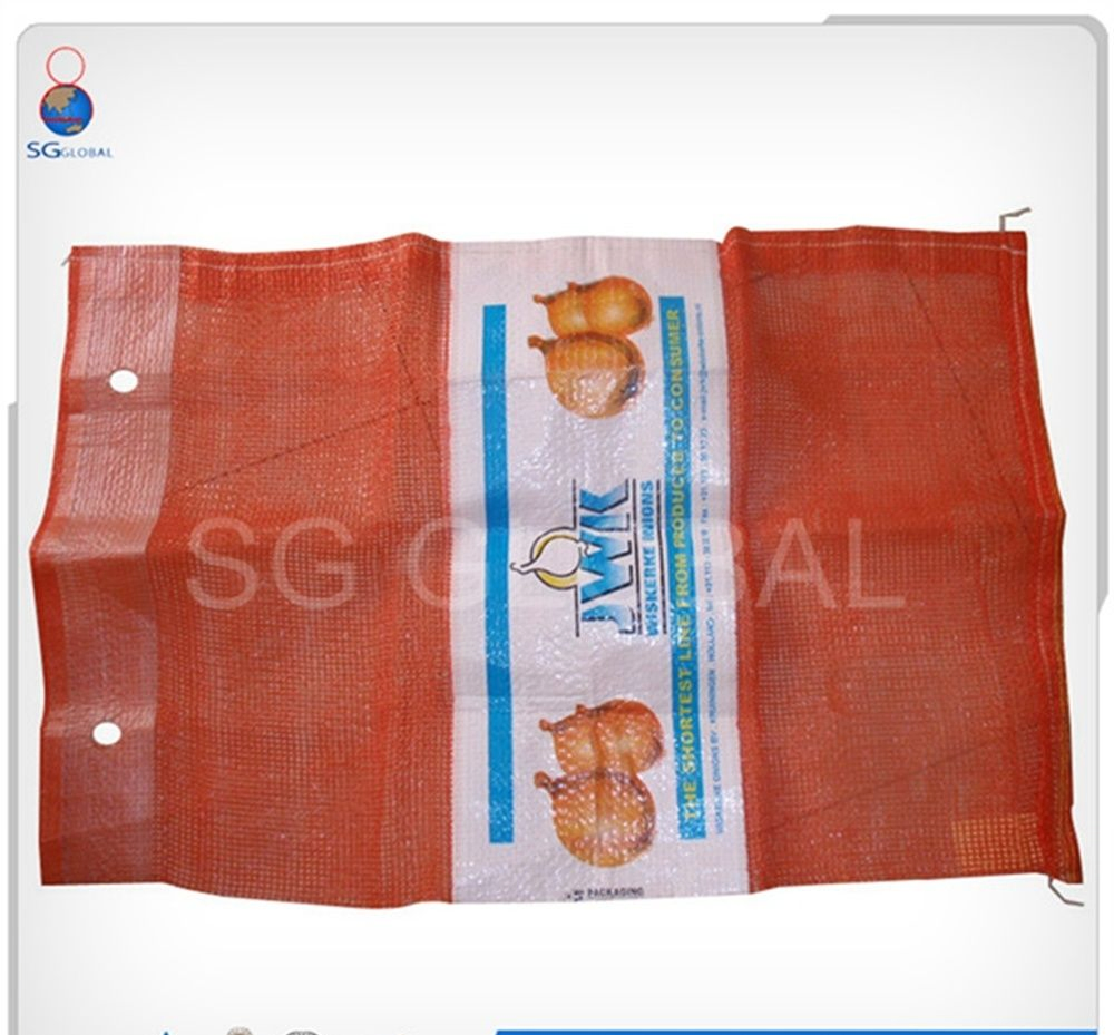 Fornecedor Fabricante da China Grs SGS CE FDA Saco de Embalagem com Cordão 50lb 30kg 50kg Cebola Batata Tomate Legume Fruta Lenha Frutos do Mar Laranja Saco de Rede de Malha PP Leno