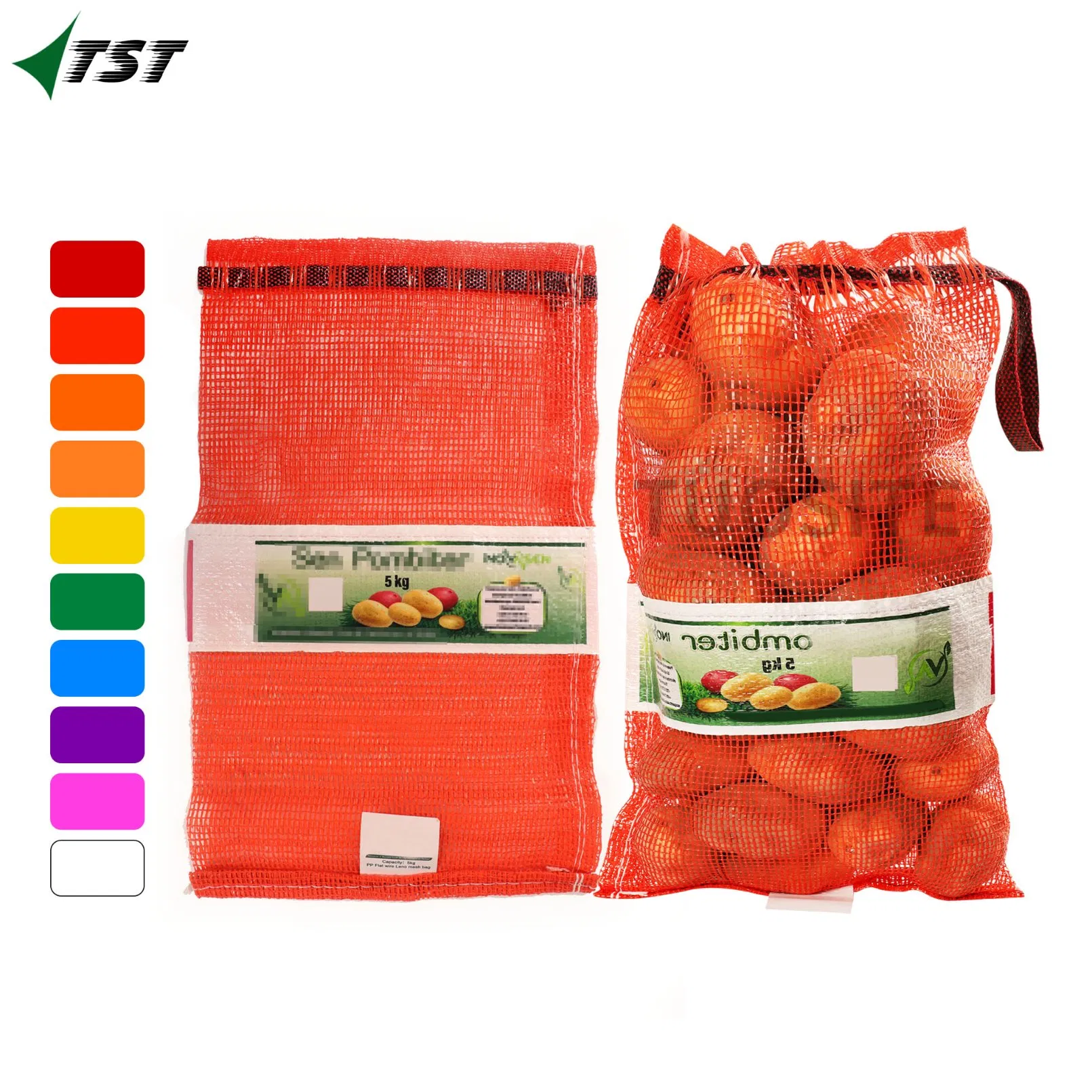 Bolsas de Embalagem de Malha para Cebolas Vermelhas / Alho / Cítricos