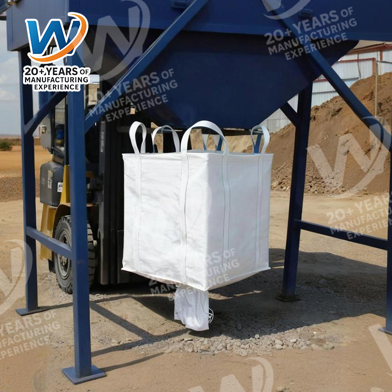 China Factory500kg a 2000kg 1 a 2 Toneladas de PP Woven Embalagem de Envio Saco Jumbo FIBC Saco Grande com Recurso Respirável para Armazenamento de Material Transporte de Areia