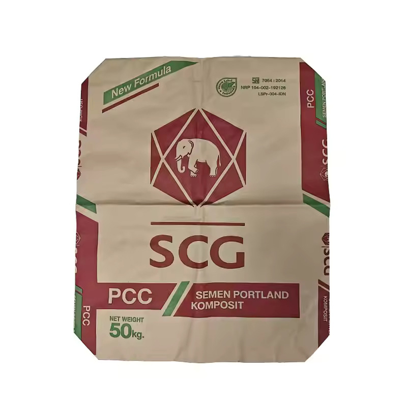 20kg 25kg Sacos de Válvula Laminados em Plástico de Papel Kraft Personalizados com Fundo Quadrado Impermeáveis para Transporte de Farinha, Cimento e Açúcar