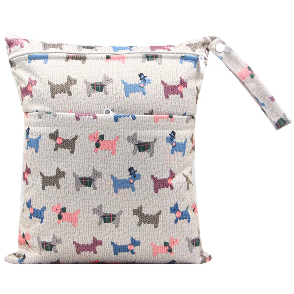 Duas Bolsas Impermeáveis com Zíper para Fraldas de Pano de Bebê, Bolsas de Viagem Laváveis