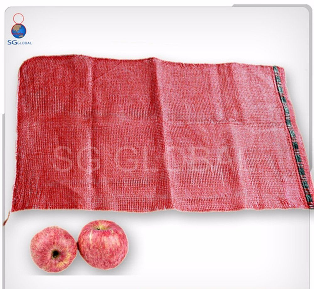 Fornecedor Fabricante da China Grs SGS CE FDA Saco de Embalagem com Cordão 50lb 30kg 50kg Cebola Batata Tomate Legume Fruta Lenha Frutos do Mar Laranja Saco de Rede de Malha PP Leno