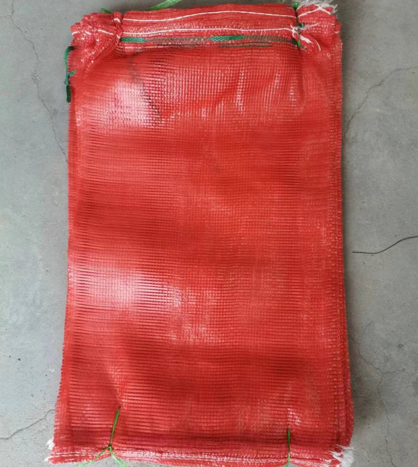 Tamanho Personalizado Saco Plástico Vazio com Cordão 50*80cm Vermelho Lenha Batata Alho Cebola Vegetal Fruta Embalagem Tubular Leno Pequeno Sacos de Rede de PP à Venda