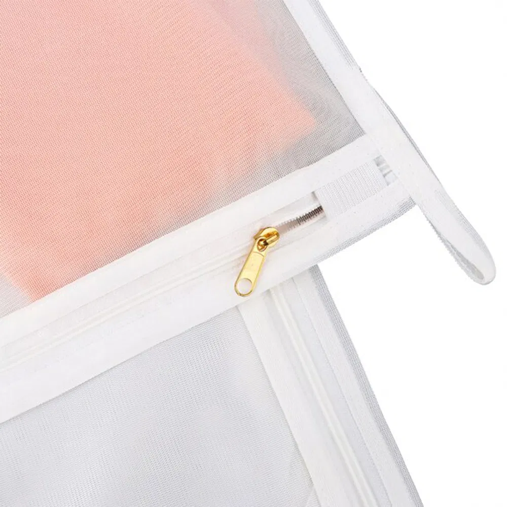 Sacos de Lavagem de Malha Tubular Reutilizáveis para Produtos - Saco de Rede com Saco de Lavagem Dobrável