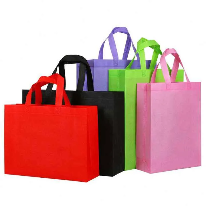 Saco de compras reutilizável de tecido de polipropileno reciclado personalizado de alta qualidade com logotipo promocional durável