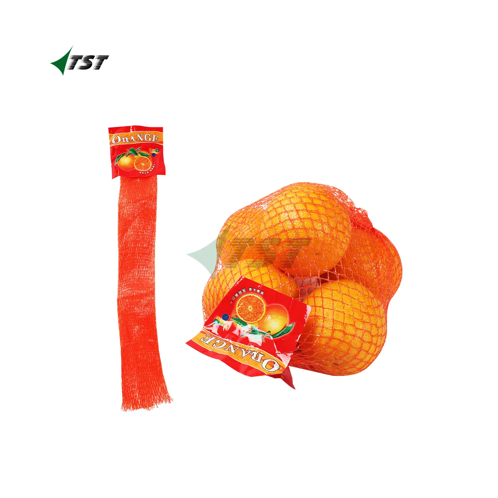 Rede tubular de malha de PE para embalagem de vegetais e frutas em saco