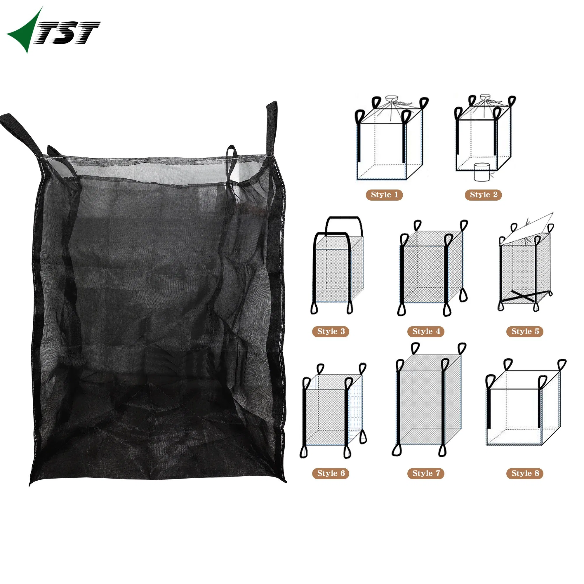 Saco de Malha Jumbo FIBC Grande Ventilado Saco Grande Respirável para Lenha