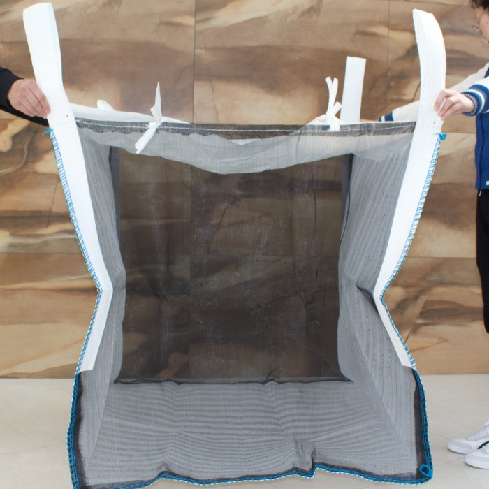 Saco a Granel de Madeira para Lareira com Malha Ventilada Personalizada 1000kg 1mt 2 Toneladas Jumbo Respirável