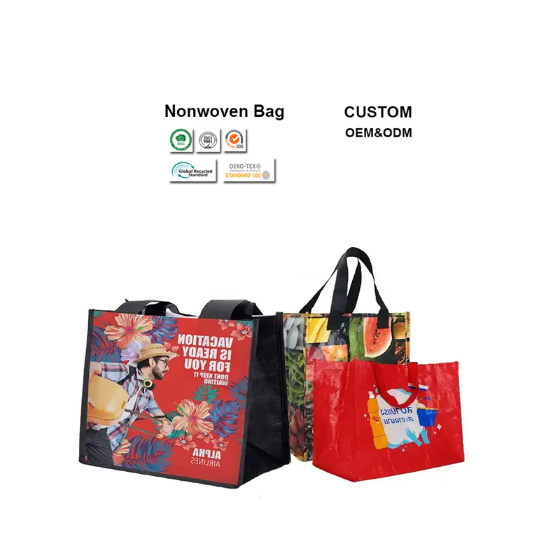 Saco de Compras Tote em Tecido PP Woven com Novo Design Dourado, Durável e Ecológico