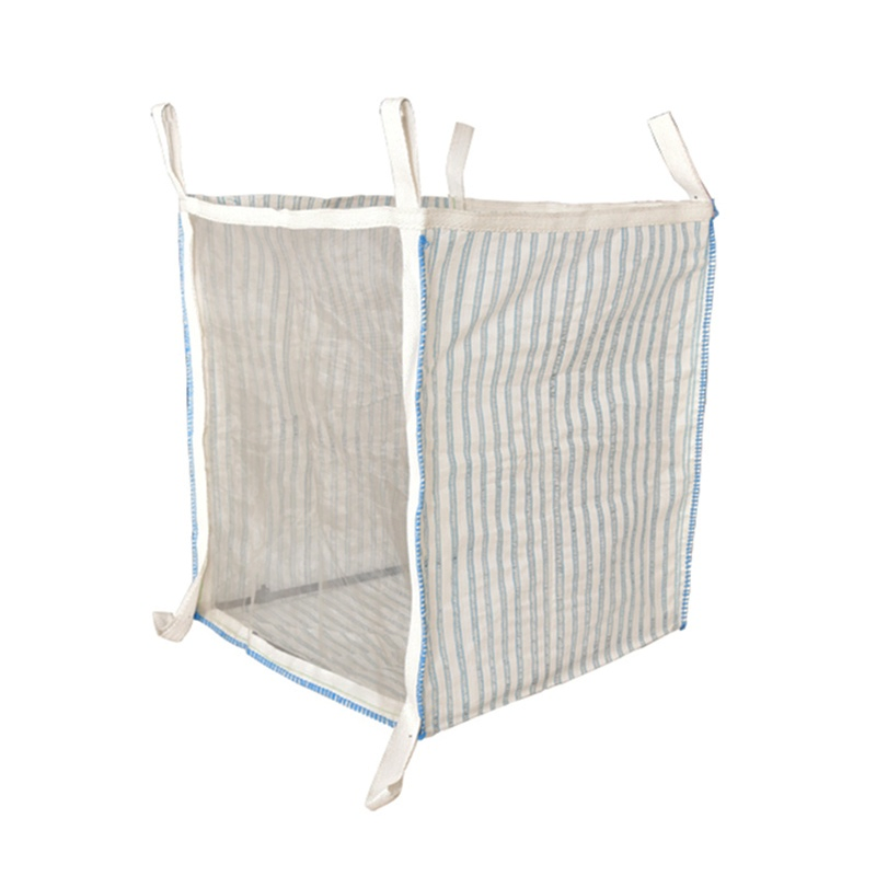 Sacos de lenha tecida respirável com design de aba superior em embalagem a granel