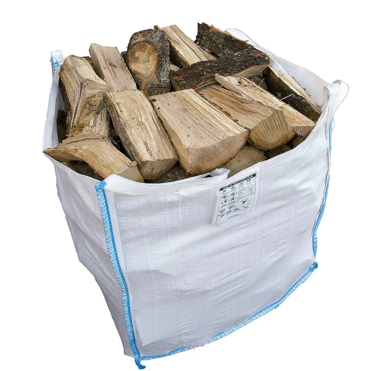 Saco Jumbo FIBC Biodegradável de Carvão PP para Resíduos de Construção Saco Tubular Grande com Válvula e Forro Plástico Sacos para Lenha 1500kg Sacos de Malha