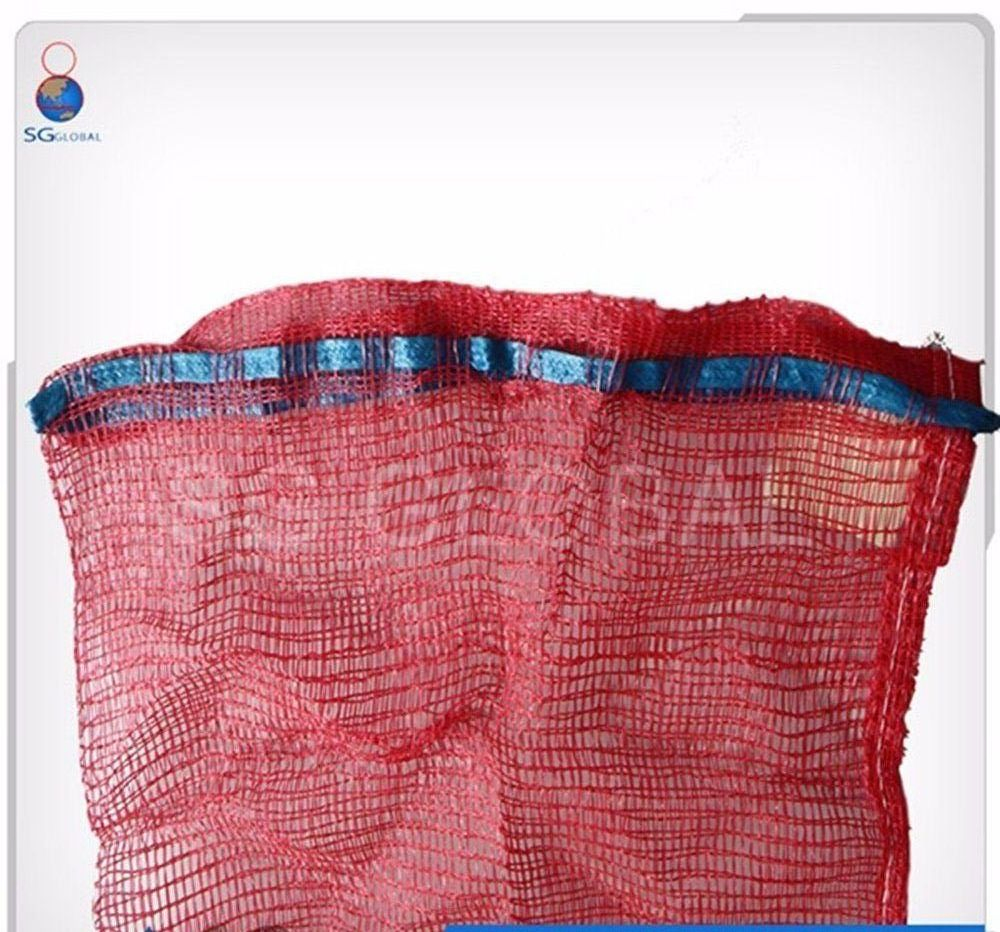 Fornecedor Fabricante da China Grs SGS CE FDA Saco de Embalagem com Cordão 50lb 30kg 50kg Cebola Batata Tomate Legume Fruta Lenha Frutos do Mar Laranja Saco de Rede de Malha PP Leno