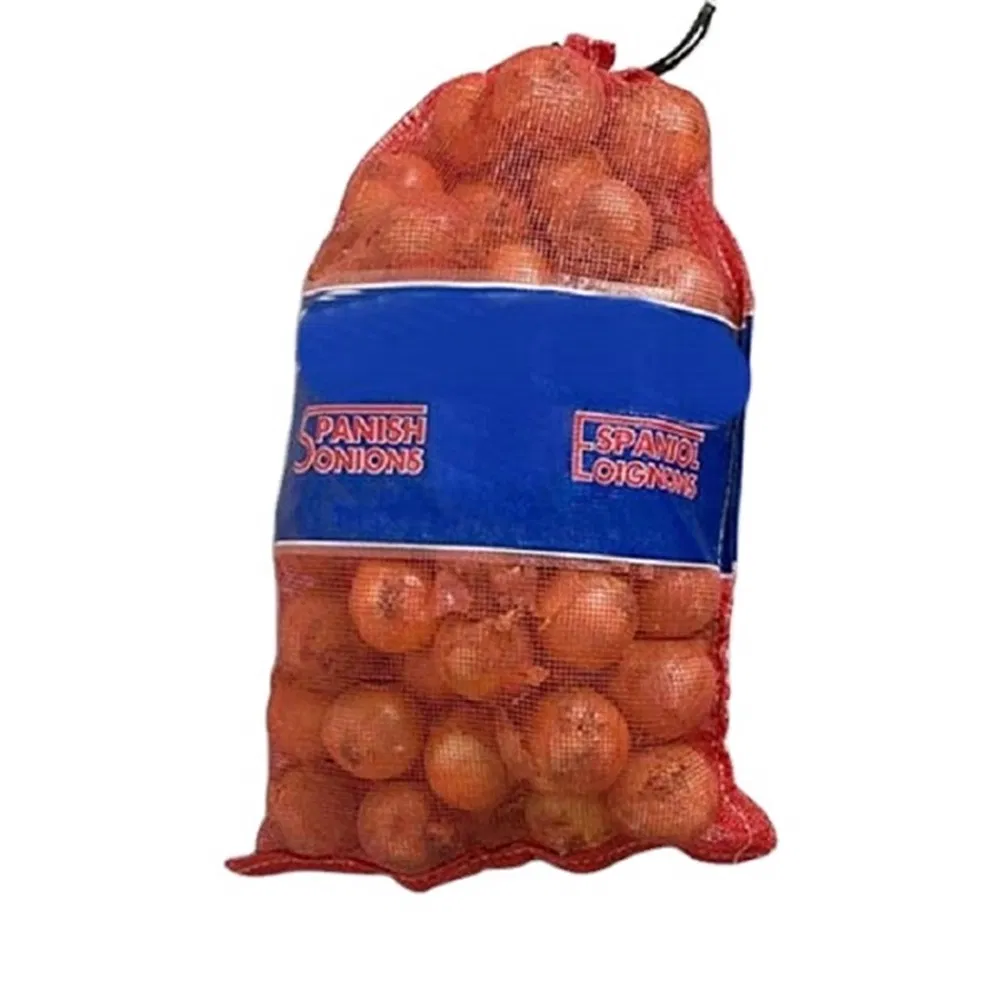 Venda Quente de Legumes Cebola Alho Batata Saco de Rede de Malha Leno com Filme Colorido