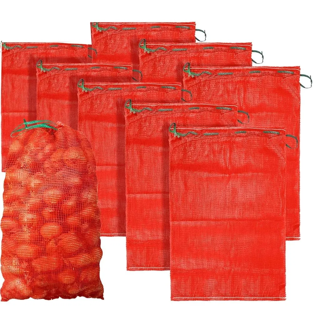 25kg Bolsa de Malha Tricotada em PE para Cítricos Garli Grau Alimentício Forte e Resistente a Rasgos