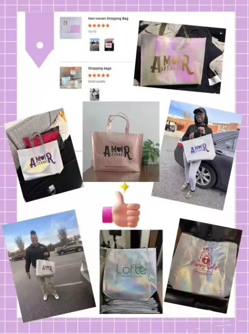 Saco de compras reutilizável de tecido de polipropileno reciclado personalizado de alta qualidade com logotipo promocional durável
