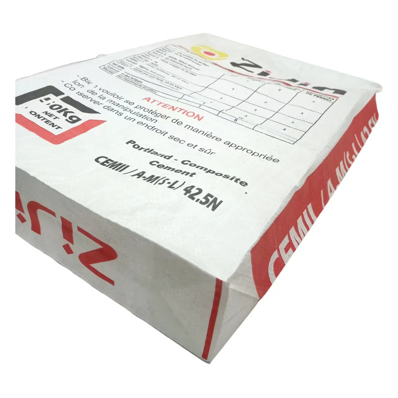Saco de Válvula PP à Prova d'Água e à Prova de Umidade para Cimento, Químicos 25kg 50kg