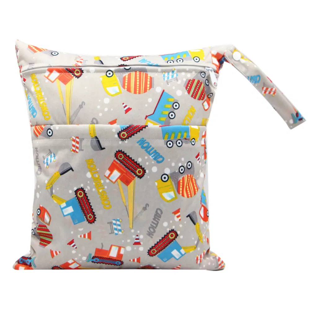 Duas Bolsas Impermeáveis com Zíper para Fraldas de Pano de Bebê, Bolsas de Viagem Laváveis