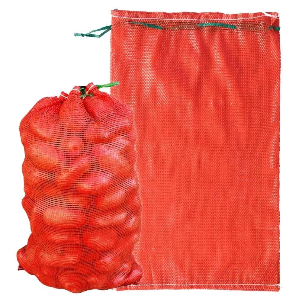 25kg Bolsa de Malha Tricotada em PE para Cítricos Garli Grau Alimentício Forte e Resistente a Rasgos